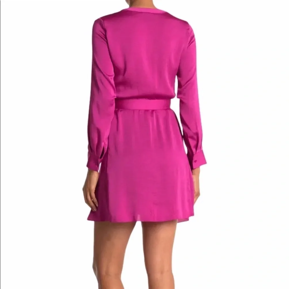 MAJE | rushiana long sleeve textured satin dress